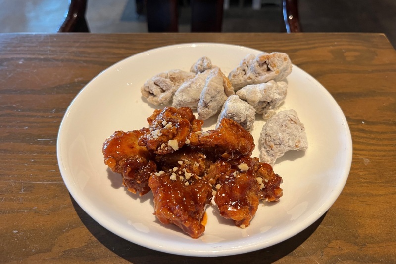 ヤンニョムチキンとスノーイング